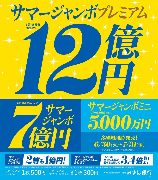 サマージャンボ宝くじ発売！