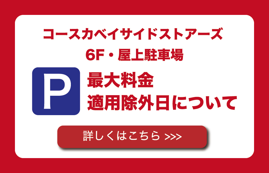 6F・屋上駐車場　最大料金適用除外日について